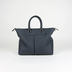 Large Womens Dark Blue Leather Work Handbag Purse Leather Crossbody Purse Shoulder Bag for Ladies