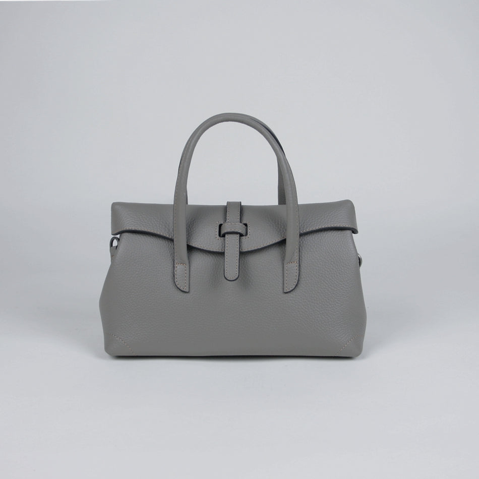 Womens Gray Work Leather Handbag Purse Leather Gray Work Shoulder Bag Handbag Purse for Ladies