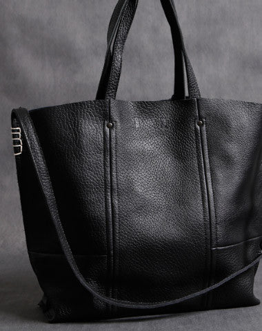 large black tote bag with long strap