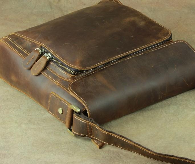 Leather Brown Mens Vintage Small Side Bag Shoulder Bags Small Messenge