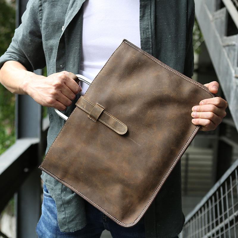 mens slim leather laptop bag