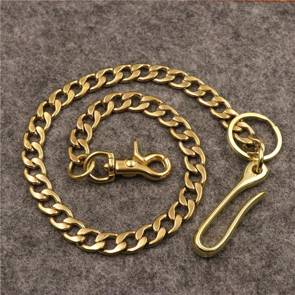 SOLID BRASS COOL PUNK ROCK WALLET CHAIN BIKER TRUCKER WALLET CHAIN TRUCKER WALLET CHAIN FOR MEN