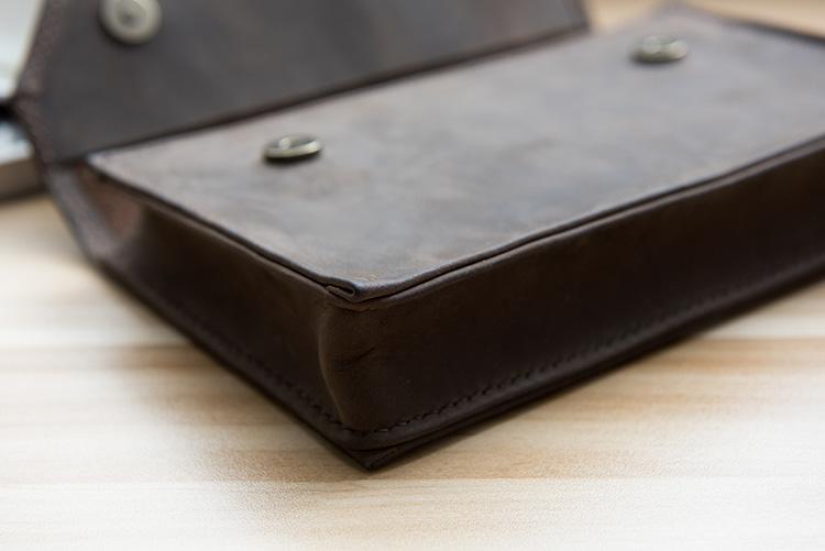 Handmade Leather Mens Clutch Cool Large Wallet Clutch Wristlet Wallet