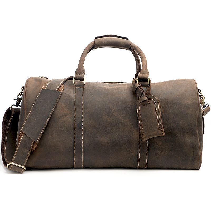 Vintage Leather Mens Large Weekender Bags Cool Travel Bag Duffle Bag f