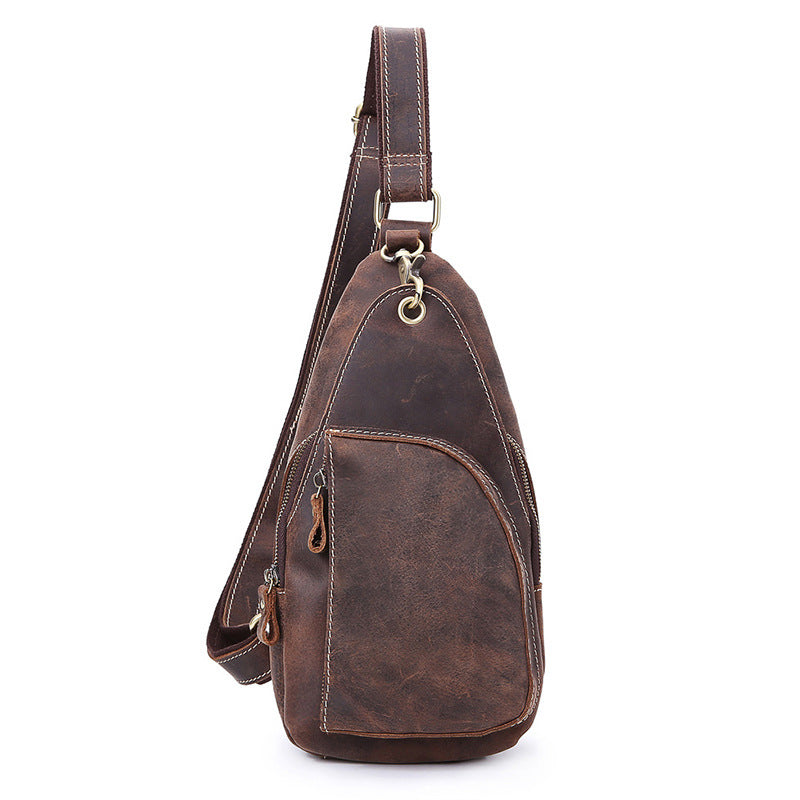 Cool Leather Sling Bag for Men Vintage Chest SLing SHoulder Bag For Me