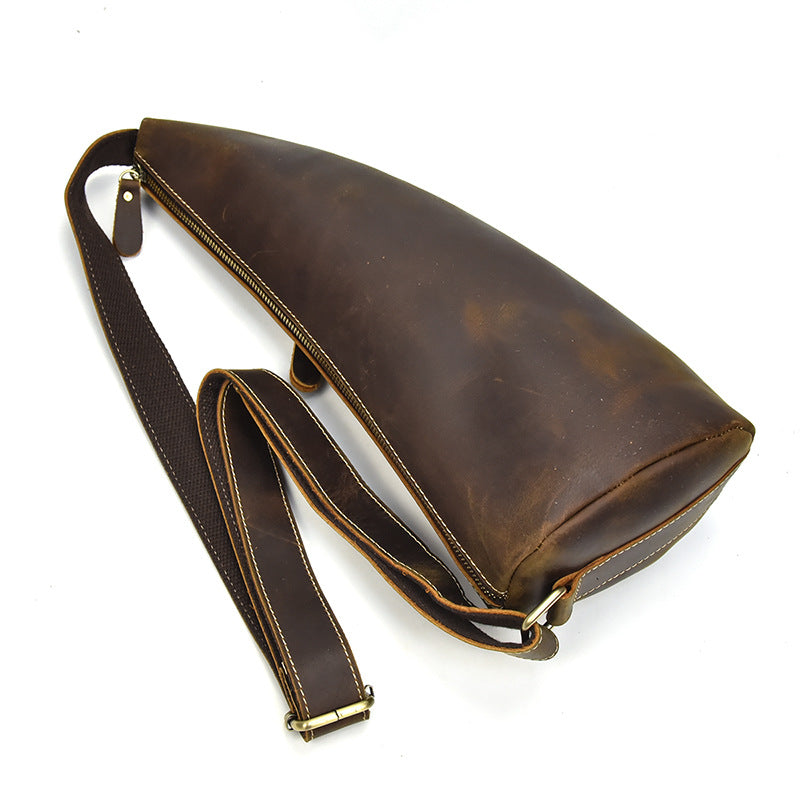 Cool Leather Sling Bag for Men Vintage Chest Crossbody Sling Bag For M