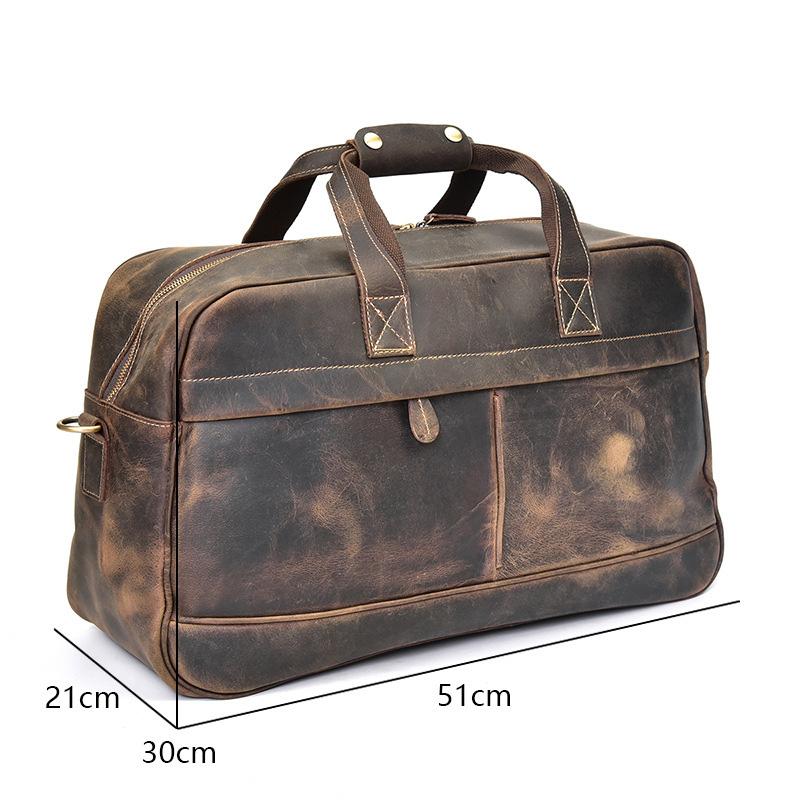 Cool Leather Mens Weekender Bag Travel Bags Duffle Bags Holdall Bag fo
