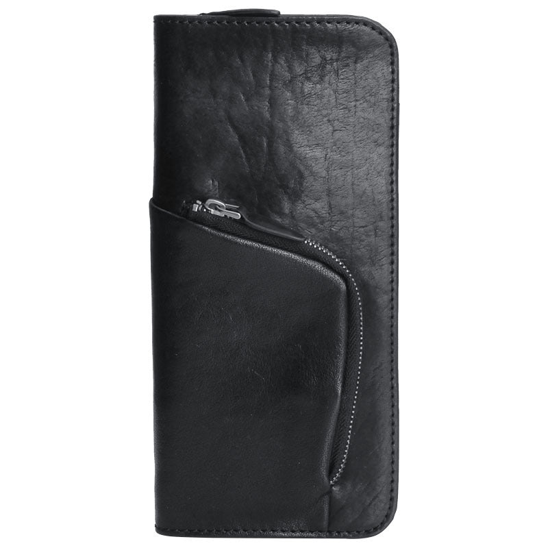 Cool leather mens long wallet vintage zipper long wallet clutch wallet