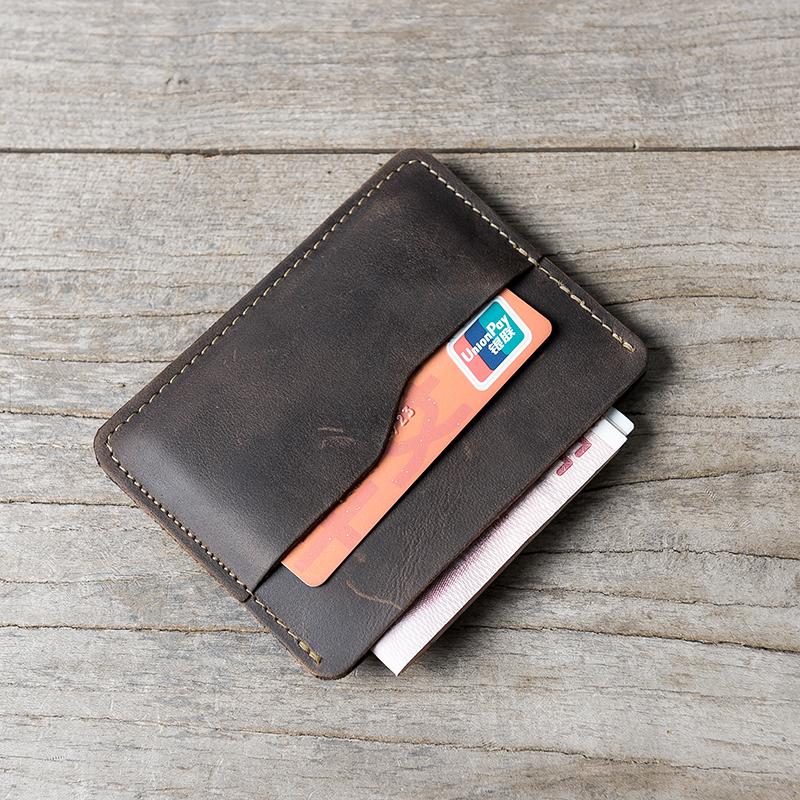 Handmade Leather Mens Cool billfold Wallet Card Holder Small Card Slim
