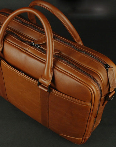 GENUINE LEATHER MEN BRIEFCASE MESSENGER LARGE VINTAGE SHOULDER LAPTOP BAG VINTAGE BAG