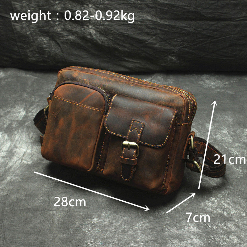 Vintage Leather Men Messenger Bag Shoulder Bag CrossBody Bag For Men