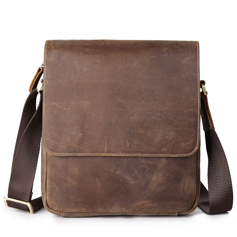 Leather Mens Brown Cool Messenger Bag Vintage Shoulder Bags For Men