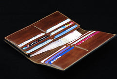 Handmade leather men wallet diablo3 carved leather custom long wallet