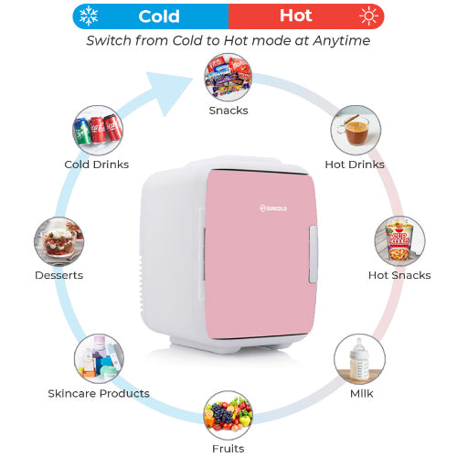 4L pink mini fridge as mini cooler and warmer