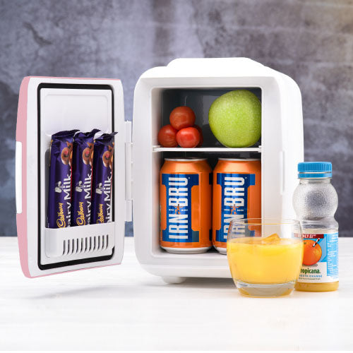 4L snacks and drinks fridge in colour pink