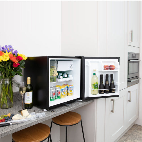 Small Mini Fridge table top for storage of pans and cool drinks at