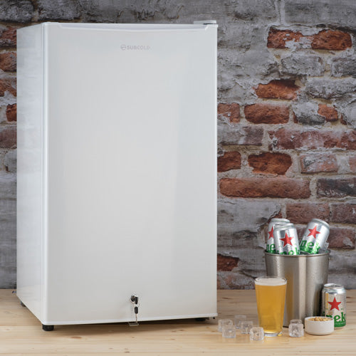 100L undercounter white fridge
