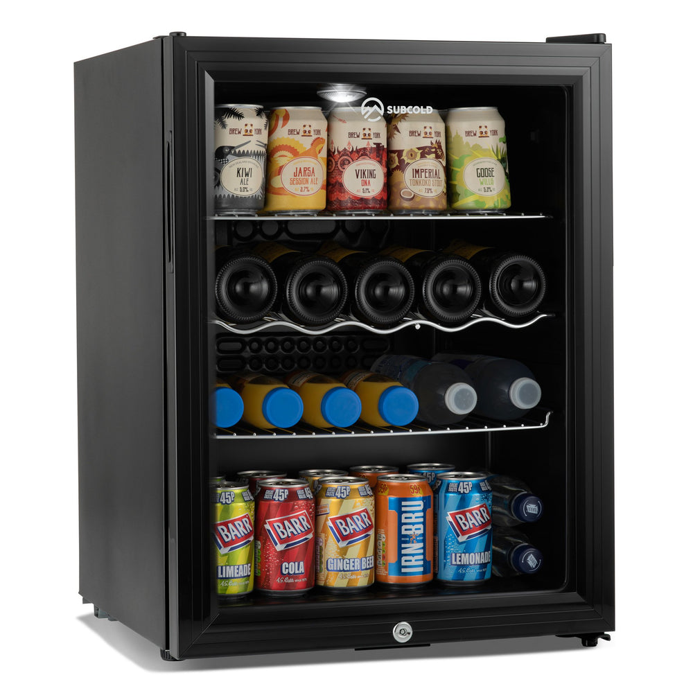 Beer Fridge 65 Litre Glass Door Fridge Black Subcold Mini Fridges