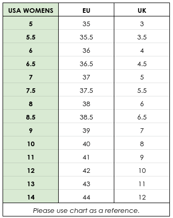 Footwear Size Guide