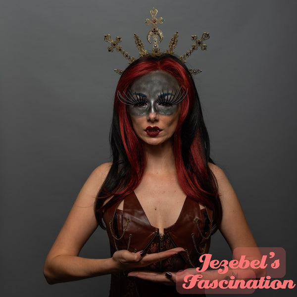 Gothic Carnevale Fleur de Lis Mask Masquerade Dracula Vampyre Cryptic –  Jezebel's Fascination
