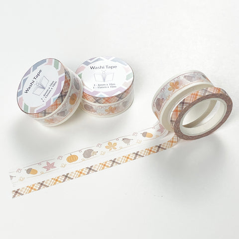 Winter Snowman Snowy Trees Forest Periwinkle Washi Tape Set (#W006