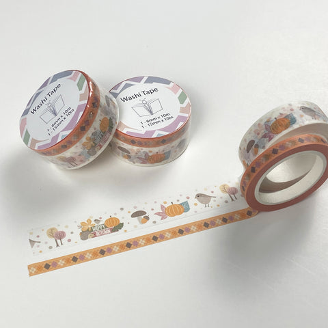 Winter Snowman Snowy Trees Forest Periwinkle Washi Tape Set (#W006