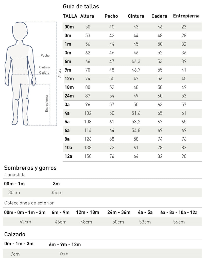 Tutto Piccolo Size Guide