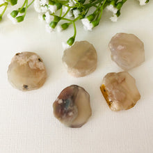 Load image into Gallery viewer, Natural Cherry Blossom Sliced Agate Pendant Stones
