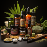 divers produits CBD (huiles, capsules, crèmes, etc.)