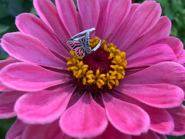 Butterfly ring handmade by Beth Millner Jewelry