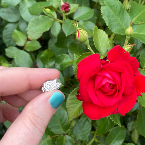 Rose Post Earrings from Beth Millner Jewelry