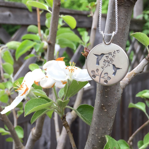 Hummingbird Garden Pendant by Beth Millner Jewelry 