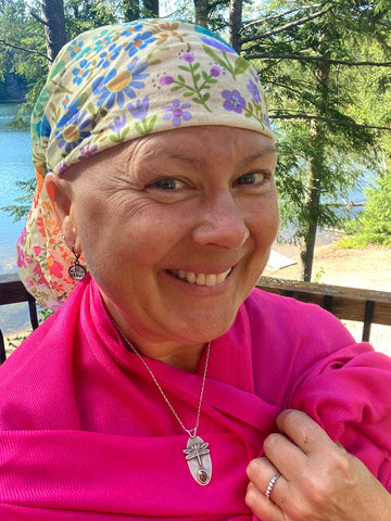 Beth Millner Jewelry Ambassador Kristen during chemo treatment