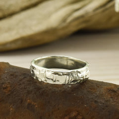 Silver Birch Tree Trunk Ring from Beth Millner Jewelry
