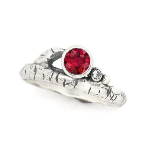 Ruby and sterling silver ring by Beth Millner Jewelry