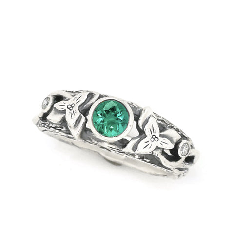 Emerald and sterling silver ring by Beth Millner Jewelry