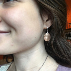 Textured Copper Drop Earrings beth millner jewelry handmade jewelry ethical fashion boho style recycled metals