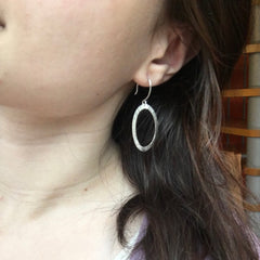 Textured Sterling Silver Hoop Earrings beth millner jewelry handmade jewelry recycled metal boho fashion michigan made