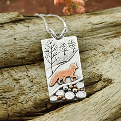 Heritage Trail Reversible Fox Pendant from Beth Millner Jewelry