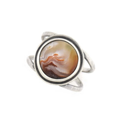 Lake Superior Agate Ring handmade by Beth Millner Jewelry