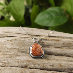 Marquette Lake Superior Agate Drop Pendant from Beth Millner Jewelry