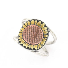 Sunflower Ring handmade by Beth Millner Jewelry