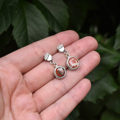 Acorn Agate Earrings - Silver Earrings - handmade by Beth Millner Jewelry