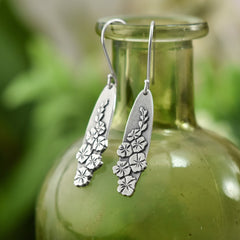 Blooming Gladiolus Earrings - Silver Earrings - handmade by Beth Millner Jewelry