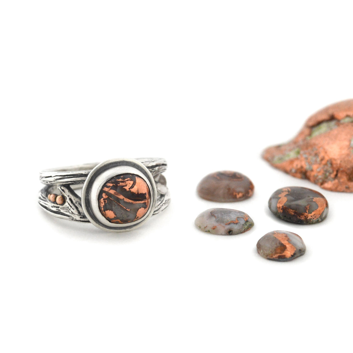 Copper Agate Ring - Choose Your Own Stone - Beth Millner Jewelry