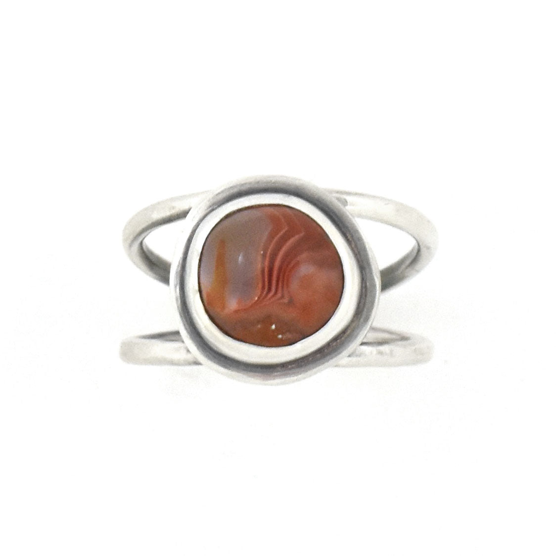 Lake Superior Shadow Agate Ring. .925 Sterling. Size 7 US. OOAK