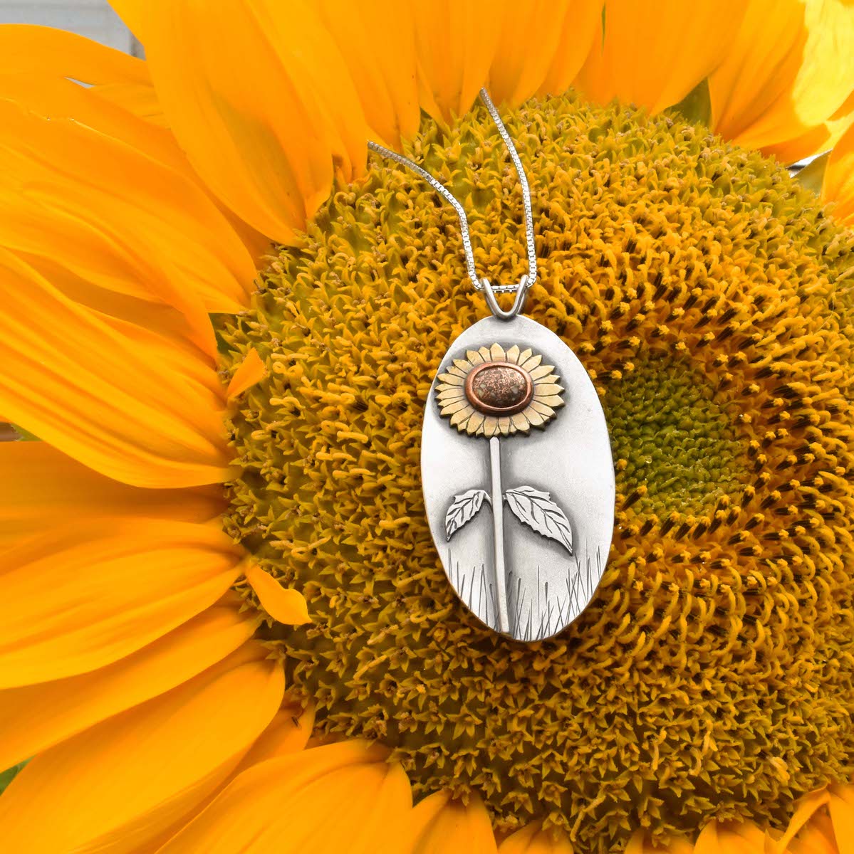 Sunflower Pendant - Beth Millner Jewelry
