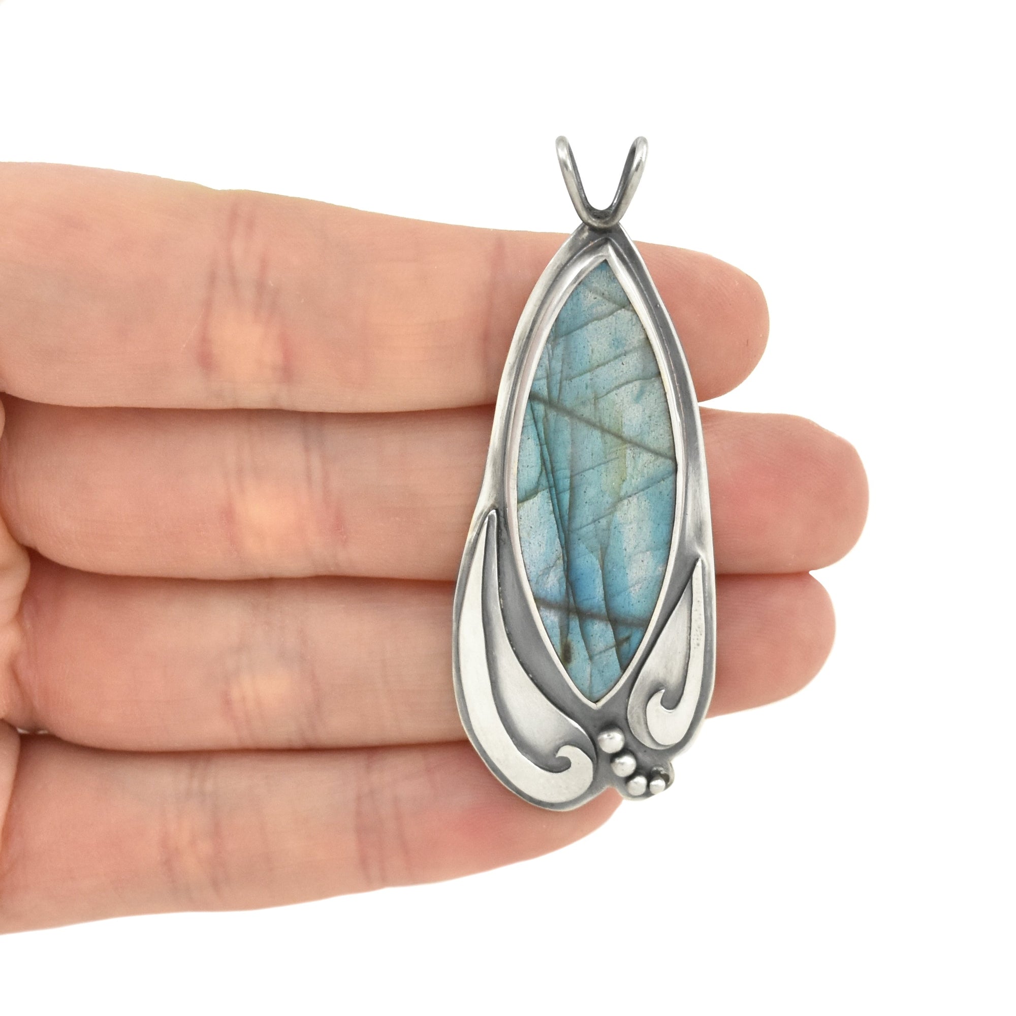 Superior Gales Labradorite Wonderland Pendant No. 2, Silver Pendant handmade by Beth Millner Jewelry