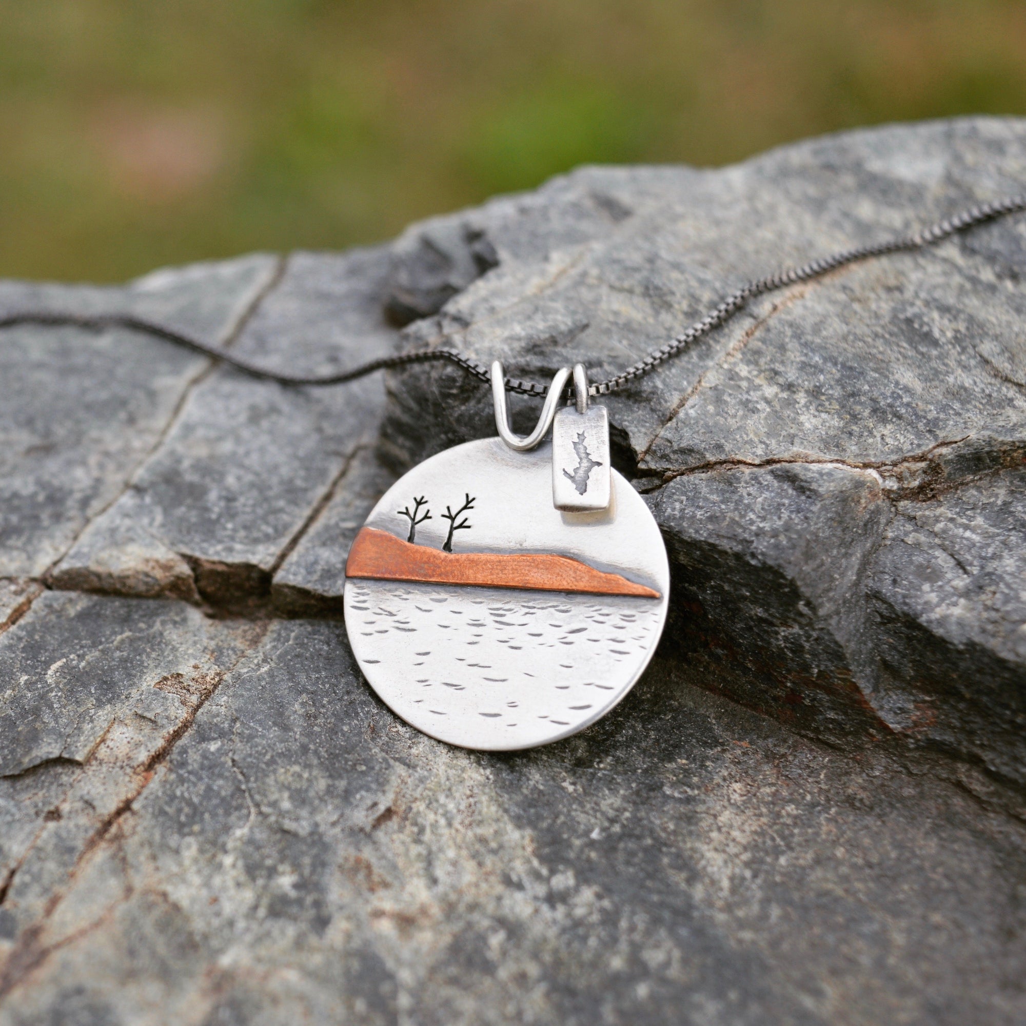 Tiny Upper Peninsula Charm, Charm handmade by Beth Millner Jewelry