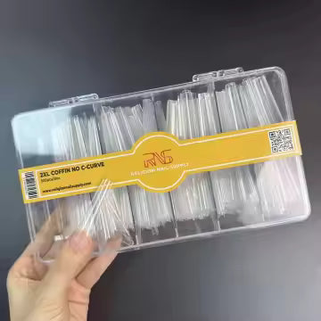 2XL Coffin No C-Curve Tips - 500pcs/box - Religion Nail Supply